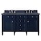 James Martin Vanities Brittany 60in Double Vanity, Victory Blue w/ 3 CM Charcoal Soapstone Quartz Top 650-V60D-VBL-3CSP - alternate 1